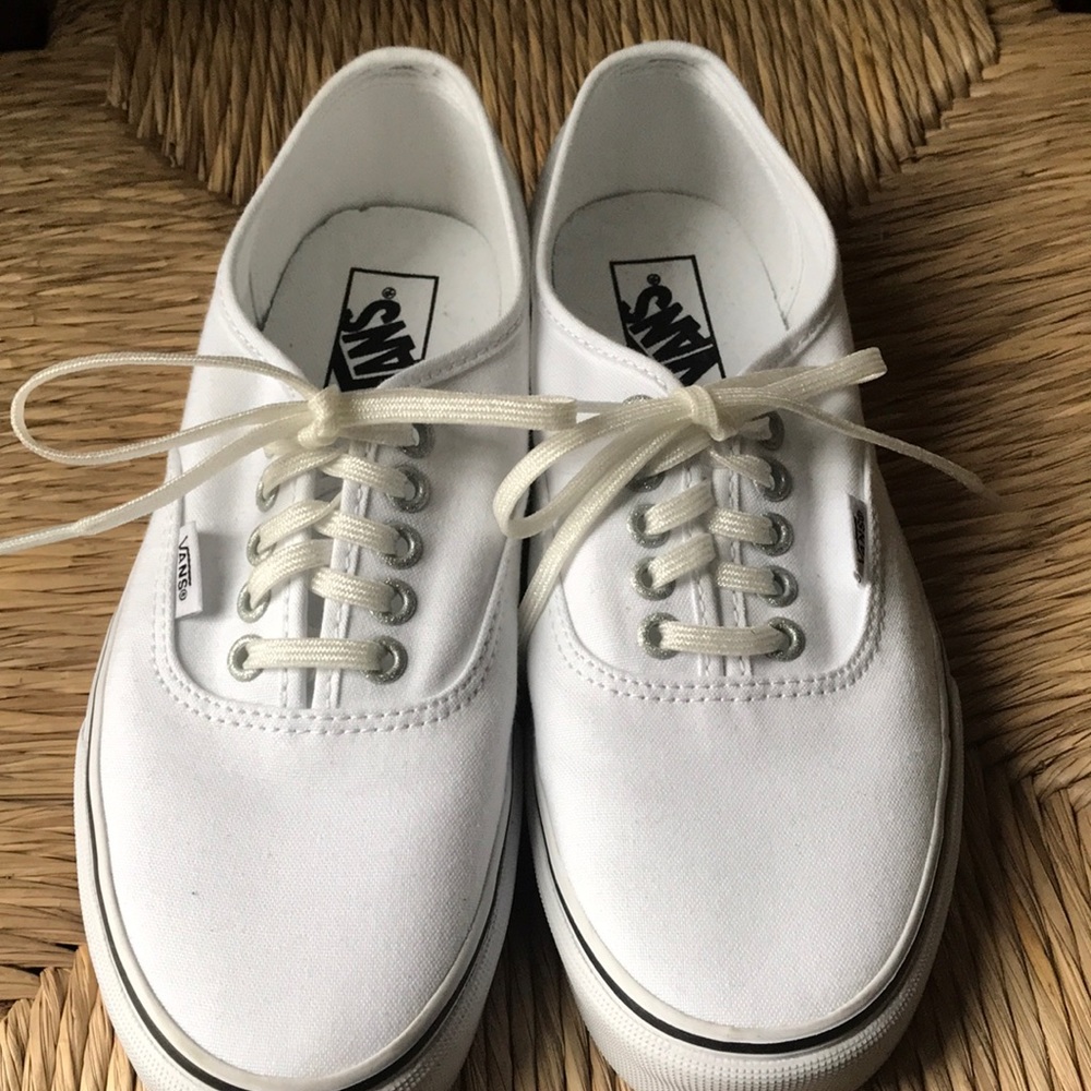 Vans white canvas sneakers